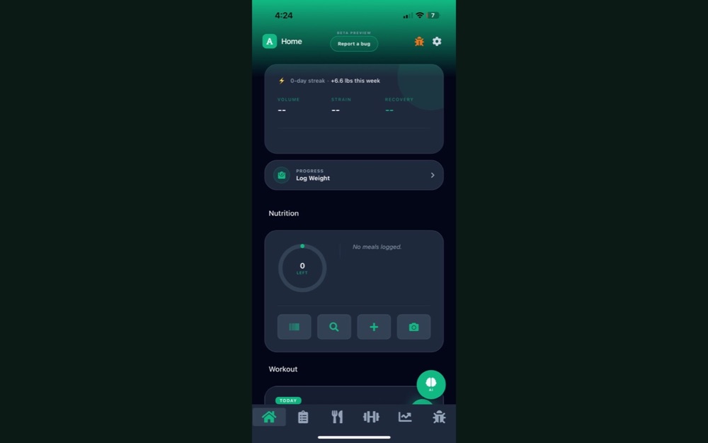 Adptiv AI app home screen