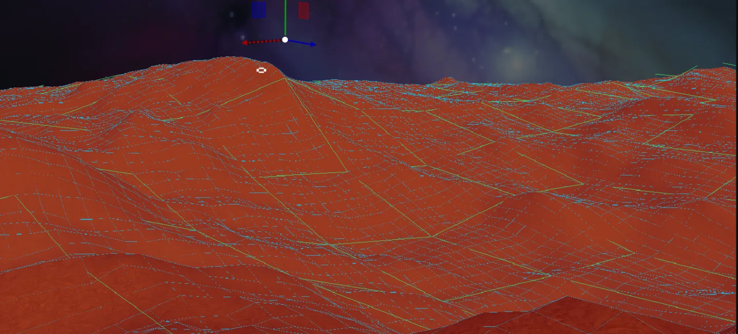Terrain debug shader showing height, biome, and slope channels
